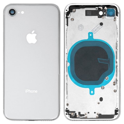 Корпус для iPhone 8, білий, з тримачем SIM карти, з боковими кнопками