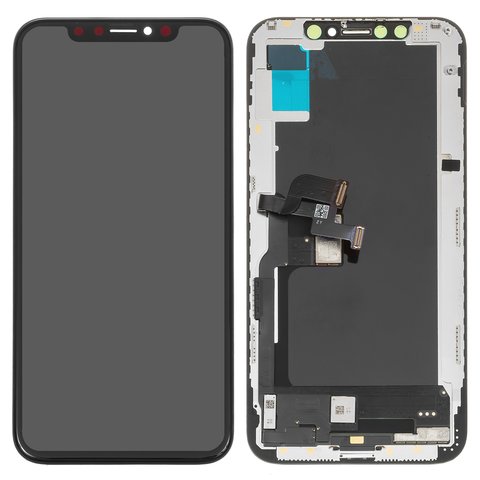 Дисплей для Apple iPhone XS, черный, с рамкой, Copy, OLED , ZY OEM hard