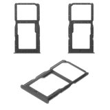 Тримач SIM-карти для Huawei P30 Lite, чорний, c тримачем MMC