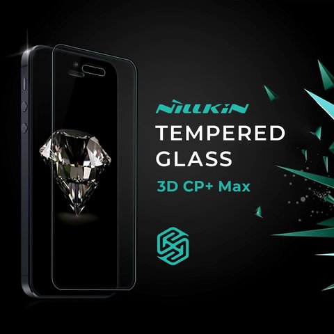 Защитное стекло Nillkin 3D CP+ Max для Samsung G955 Galaxy S8 Plus, 0,33 мм 9H, Анти отпечатки, Full Screen, черный, #6902048140912