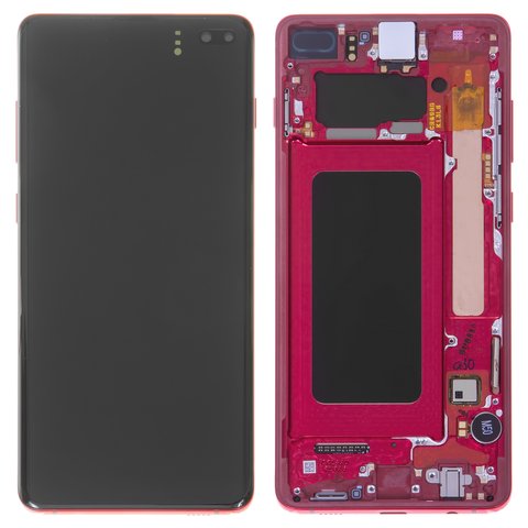 Дисплей для Samsung G975 Galaxy S10 Plus, красный, с рамкой, Original, сервисная упаковка, #GH82 18849H GH82 18834H