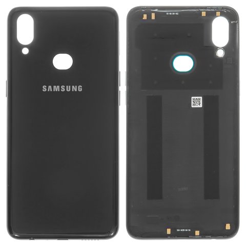 Задня панель корпуса для Samsung A107F DS Galaxy A10s, чорна, з боковою кнопкою