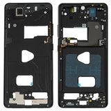 Середня частина корпусу для Samsung G998 Galaxy S21 Ultra 5G, чорна, рамка кріплення дисплея