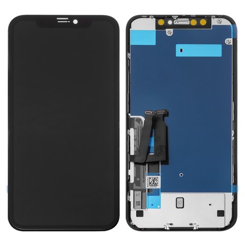 Дисплей для iPhone XR, черный, с рамкой, Copy, с защитным экраном дисплея, TFT , YOUDA