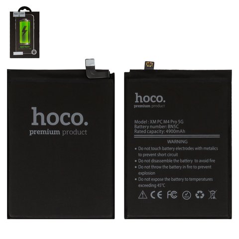 Аккумулятор Hoco BN5C для Xiaomi Poco M4 Pro 5G, Redmi Note 11T 5G, Li Polymer, 3,87 B, 5000 мАч