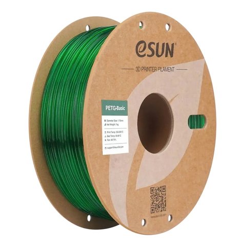 Філамент для 3D принтера eSUN PETG Basic Translucent Green, 1 кг