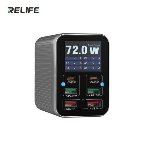 Сетевое зарядное устройство RELIFE Q4, 72 Вт, Quick Charge, Power Delivery PD , 6 портов