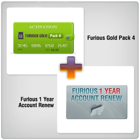 Продление доступа в зону поддержки Furious на 1 год + Furious Gold Pack 4