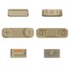Housing Side Button Plastic compatible with Apple iPhone 5S, (full set, golden)