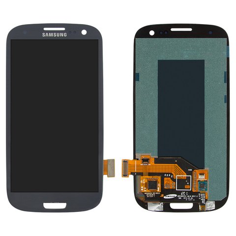 LCD compatible with Samsung I747 Galaxy S3, I9300 Galaxy S3, I9300i Galaxy S3 Duos, I9301 Galaxy S3 Neo, I9305 Galaxy S3, R530, dark blue, without frame, original change glass 