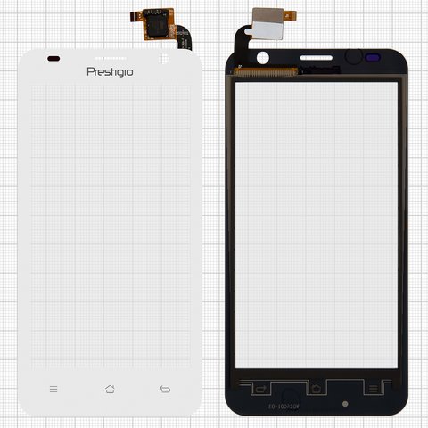 Touchscreen compatible with Prestigio MultiPhone 3450 Duo, white  #QT052354506 WTP C14.5BA F