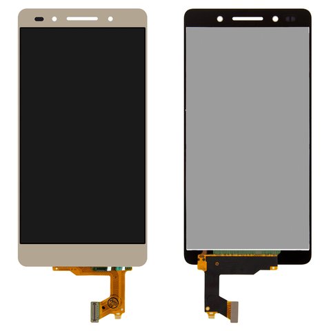 LCD compatible with Huawei Honor 7, golden, without frame, Original PRC , PLK L01 