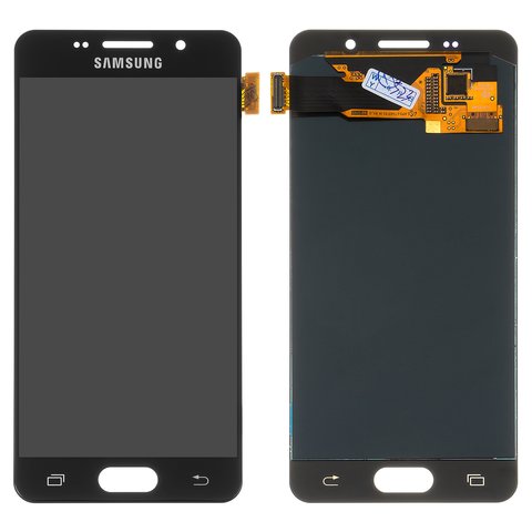 Дисплей для Samsung A310 Galaxy A3 2016 , черный, без рамки, Оригинал переклеено стекло 
