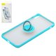 Case Baseus compatible with iPhone XS Max, (blue, with ring holder, transparent, plastic) #WIAPIPH65-YD03