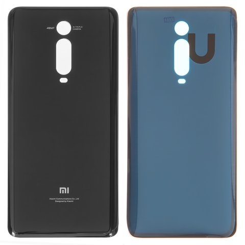 Housing Back Cover compatible with Xiaomi Mi 9T, Mi 9T Pro, black, Logo Mi, M1903F10G 