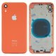 Housing compatible with iPhone XR, (orange, with SIM card holders, with side buttons)