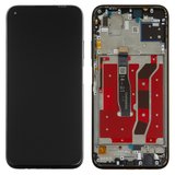 LCD compatible with Huawei Nova 6 SE, Nova 7i, P40 Lite, (black, 4G version, with frame, High Copy, JNY-L21A/JNY-L01A/JNY-L21B/JNY-L22A/JNY-L02A/JNY-L22B/JNY-AL10/JNY-TL10)