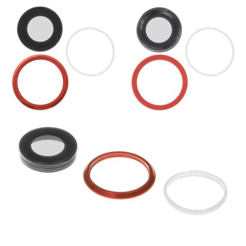 Vidrio de cámara puede usarse con iPhone 8, iPhone SE 2020, rojo, con marcos