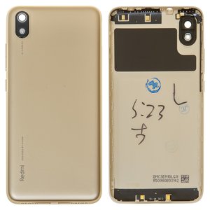 Panel trasero de carcasa puede usarse con Xiaomi Redmi 7A, dorada, con botones laterales, MZB7995IN, M1903C3EG, M1903C3EH, M1903C3EI