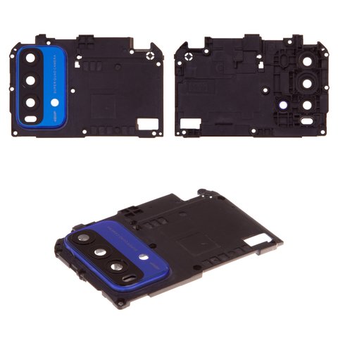 Camera Lens compatible with Xiaomi Redmi 9T, dark blue, with frames, twilight Blue, J19S, M2010J19SG, M2010J19SY 