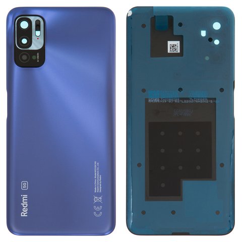 Housing Back Cover compatible with Xiaomi Redmi Note 10 5G, dark blue, with camera lens, nighttime blue 