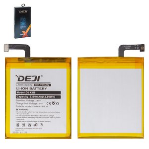 Battery Deji BM39 compatible with Xiaomi Mi 6, Li ion, 3.85 V, 3350 mAh 
