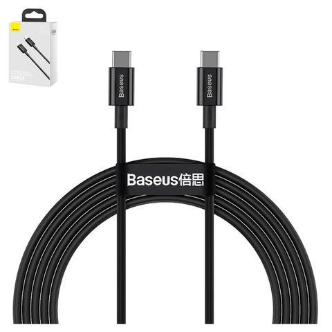USB Cable Baseus Superior, 2xUSB type C, 200 cm, 100 W, 5 A, black  #CATYS C01