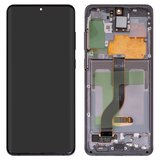 Pantalla LCD puede usarse con Samsung G985 Galaxy S20 Plus, G986 Galaxy S20 Plus 5G, gris, con marco, Original (PRC), cosmic grey