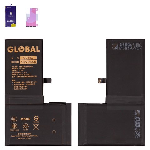Аккумулятор Mechanic для Apple iPhone X, Li Polymer, 3,82 B, 3050 мАч, повышенная ёмкость, original IC