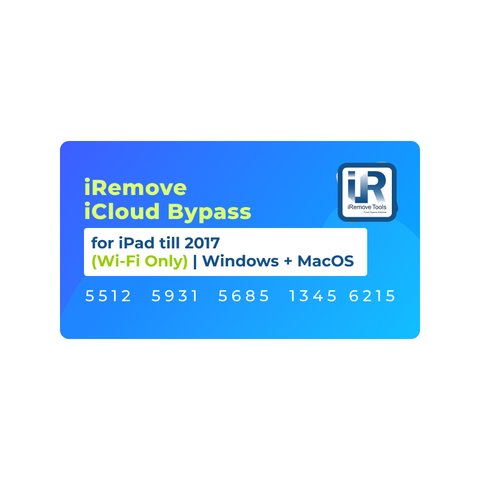 iRemove iCloud Bypass para iPad, fabricados antes del 2017 Wifi Only  | Windows + MacOS