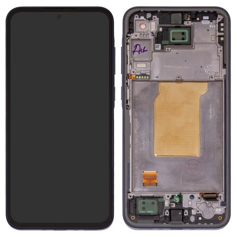 Pantalla LCD puede usarse con Samsung A356 Galaxy A35 5G, azul, con marco, Original PRC , navy
