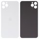 Housing Back Cover compatible with iPhone 11 Pro Max, (white, silver, no need to remove the camera glass, Original (PRC), big hole, matte silver)