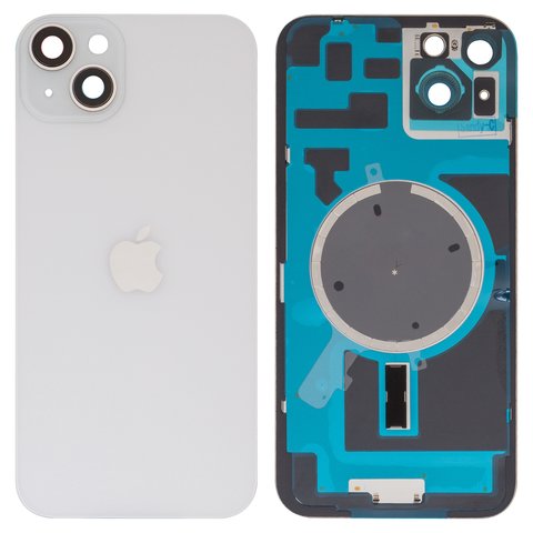 Housing Back Cover compatible with iPhone 14 Plus, white, with camera lens, HC, starlight 