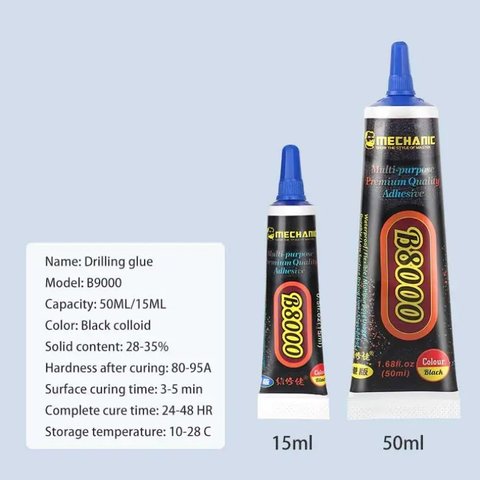 Sealant Glue Mechanic B8000, for touchscreen LCD gluing, 50 ml, black 