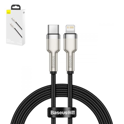 USB Cable Baseus Cafule Series Metal, USB type C, Lightning, 200 cm, 20 W, black, nylon braided  #CATLJK B01