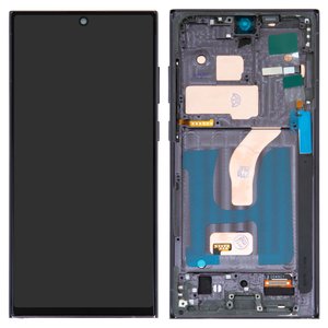 Pantalla LCD puede usarse con Samsung S908B Galaxy S22 Ultra 5G, negro, con marco, Copy, TFT 