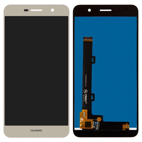 LCD compatible with Huawei Y6 Pro, golden, Logo Huawei, without frame, Original PRC , TIT AL00 TIT U02 
