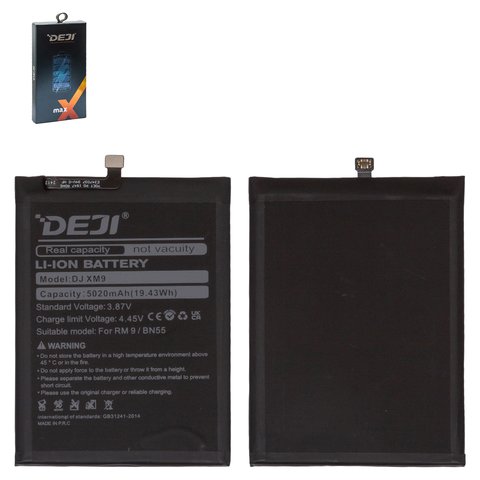 Battery Deji BN55 compatible with Xiaomi Redmi Note 9S, Li ion, 3.87 V, 5020 mAh, M2003J6A1G