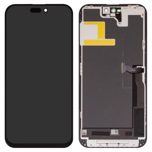LCD compatible with iPhone 14 Pro Max, black, with frame, AAA, TFT , JK 
