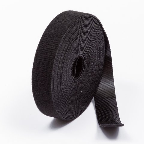 Cable Wrap Tape, black, 15 mm, 5 m, strap velcro