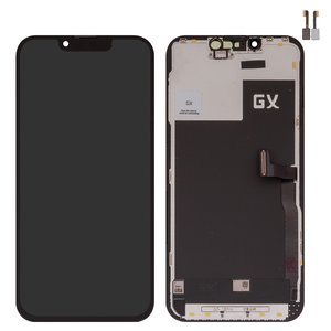 Дисплей для iPhone 13 Pro, черный, с рамкой, HC, без микросхемы, OLED , GX OEM Hard, type 1