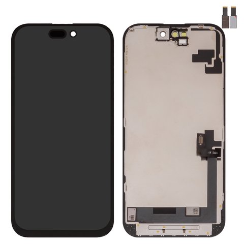 LCD compatible with iPhone 16, black, with frame, AAA, TFT , ZY, LTPS FHD 