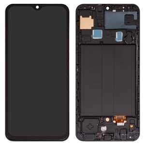 Дисплей для Samsung A305F DS Galaxy A30, A505F DS Galaxy A50, A507F DS Galaxy A50s, черный, с широким ободком, с рамкой, Сopy, TFT 