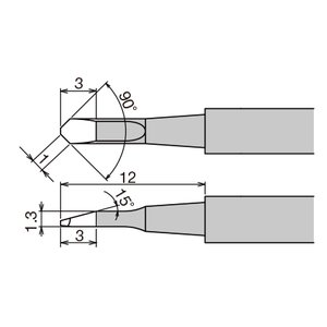 Punta de recambio para pinzas térmicas Goot XST 80HRT 1C