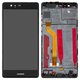 Pantalla LCD puede usarse con Huawei P9, negro, Logo Huawei, con marco, High Copy, EVA-L09 (Single SIM); EVA-L19, EVA-L29 (Dual SIM)