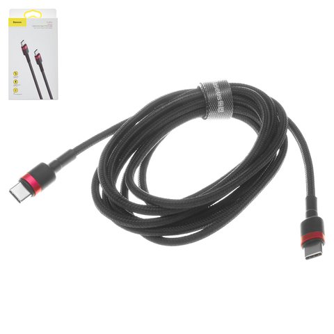 Cable USB Baseus Cafule, 2xUSB tipo C, 200 cm, 60 W, 3 A, negro, #CATKLF H91
