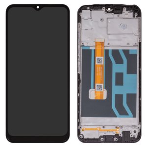 Pantalla LCD puede usarse con Realme C25, C25s, negro, con marco, High Copy, RMX3193, RMX3191, RMX3195, RMX3197, FPC HT065H113 A1