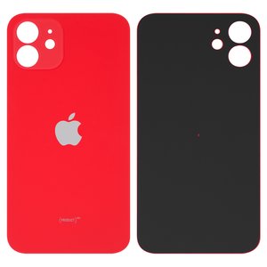 Задня панель корпуса для iPhone 12, червона, не потрібно знімати скло камери, big hole