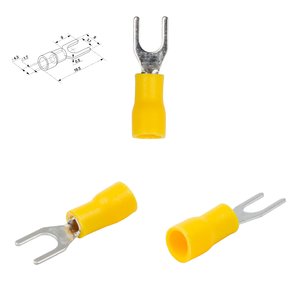 Наконечник SV1.25 3.5, 3,5 мм, вилковий, ізольований, жовтий, 10 шт., 0,5 1,5 мм²