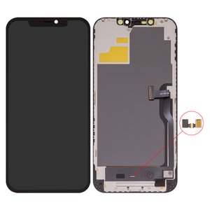 Дисплей для iPhone 12 Pro Max, чорний, з рамкою, High Copy, без мікросхеми, OLED , DD OLED